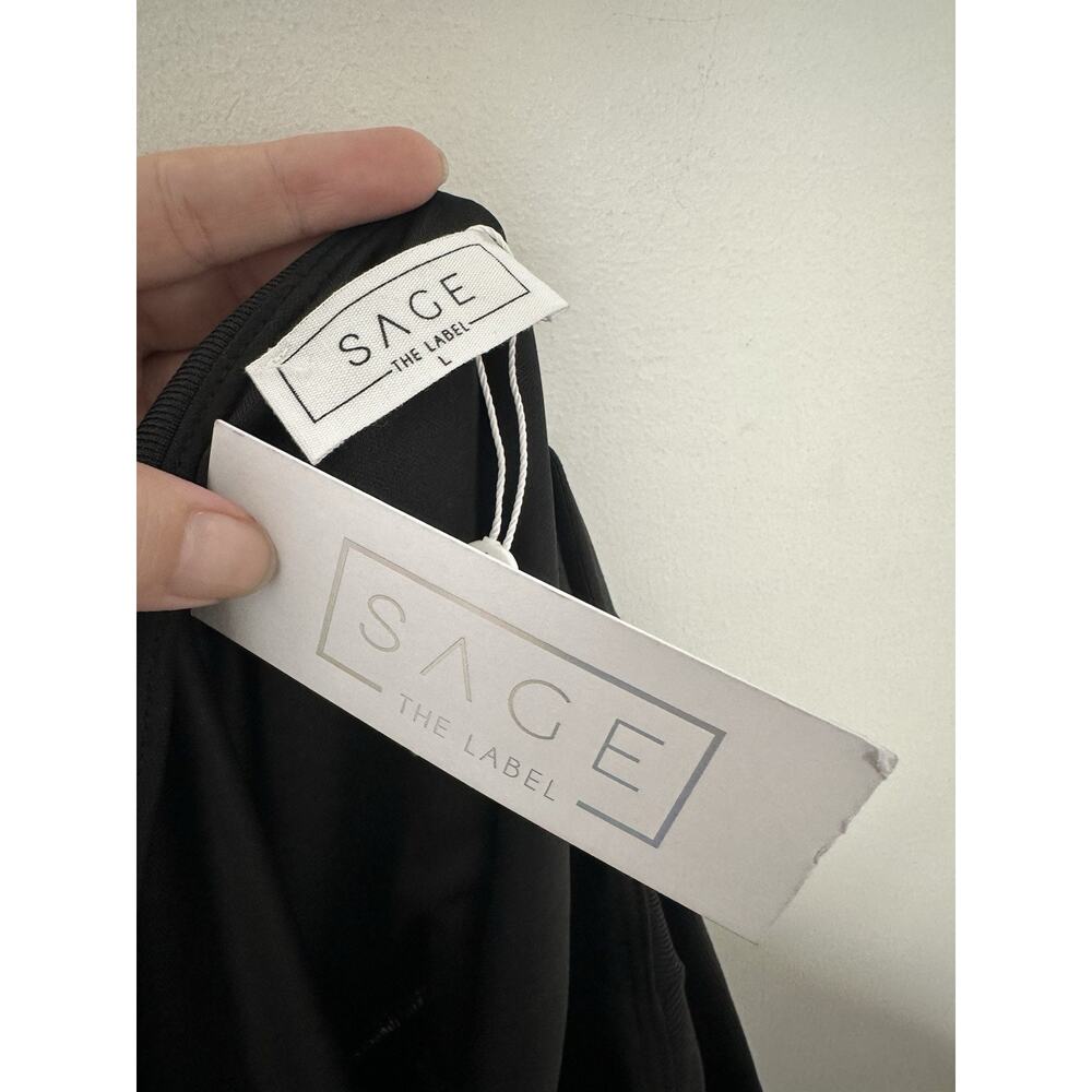 Sage The Label Womens Black Icon Square Neck Sleeveless Jumpsuit Size L NWT - Picture 10 of 10